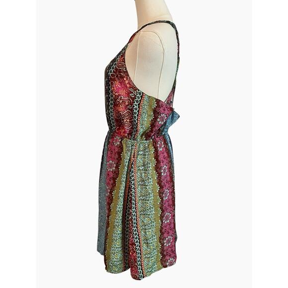 EARTHBOUND TRADING CO Halter Dress XL T Strap Back Boho HIppie Festival Beach - Picture 2 of 10